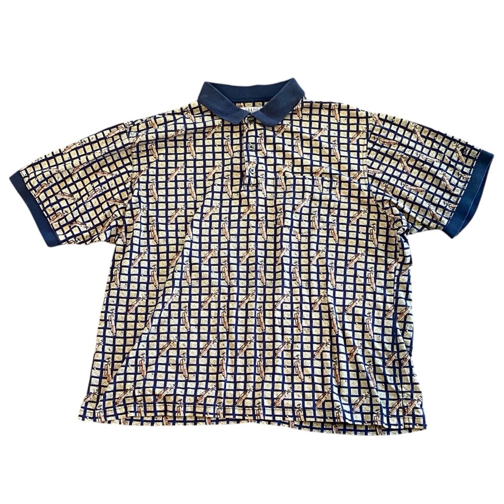 Grand Slam Penguin Golf Polo Shirt XL Cotton Vintage 90s Golf Club Print Preppy